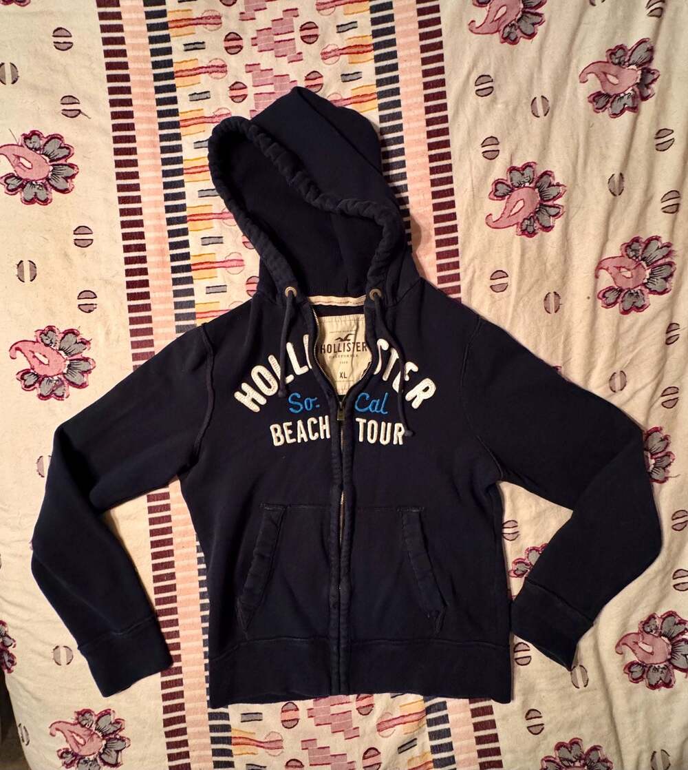 Vintage Hollister Y2K SoCal Beach Tour Zip Hoodie XL | Surfcore Coastal  Skater